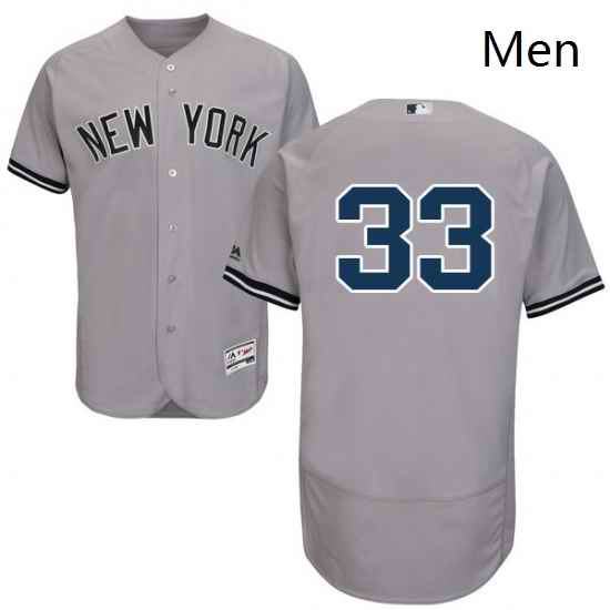 Mens Majestic New York Yankees 33 Greg Bird Grey Road Flex Base Authentic Collection MLB Jersey